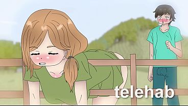 fucked a girl stuck in a fence !  anime porn 2d